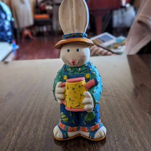 Carrot Patch Bunny Rabbit 8" Holiday Workshop Figure Sue Dreamer Easter 1995 - Picture 11 of 16